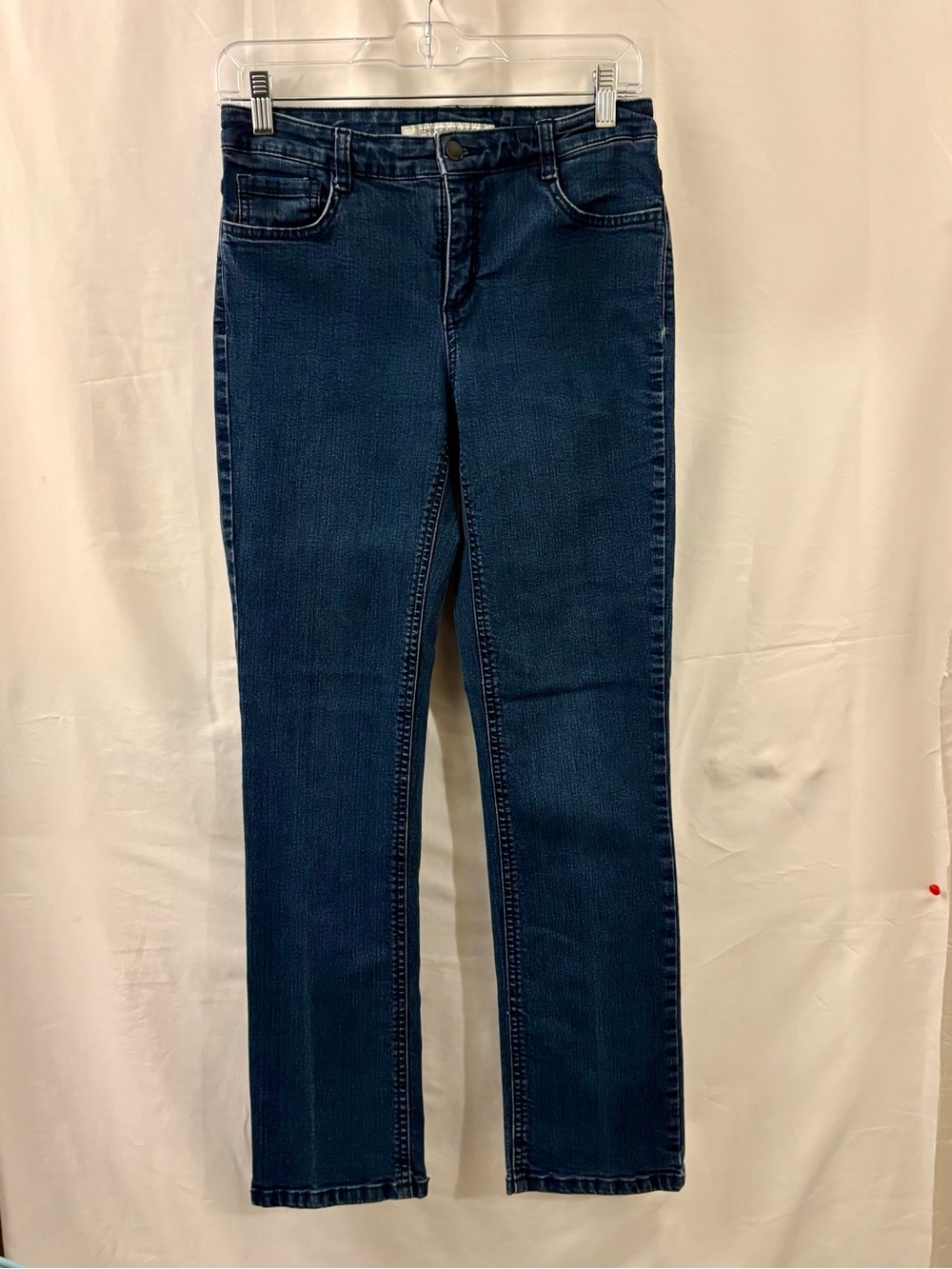 Jones New York Women's Dark Blue Straight-Leg Jeans w Pocket Accents